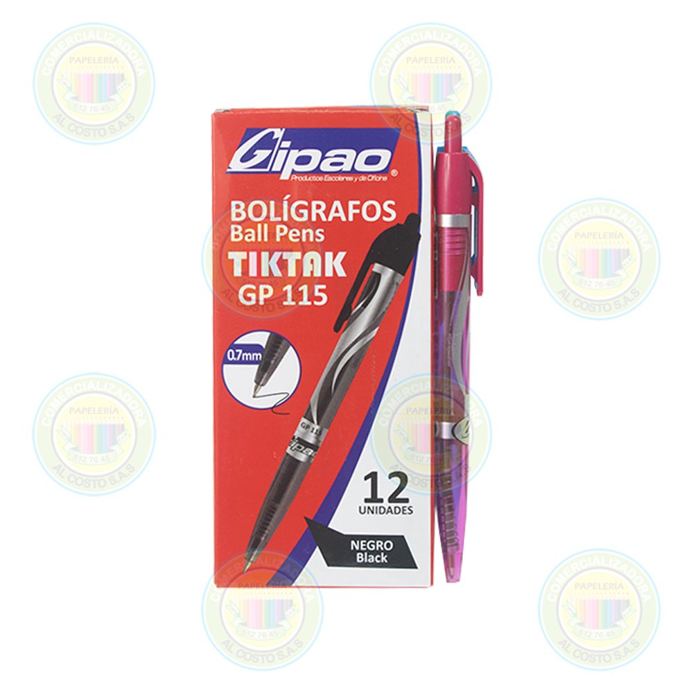 Lapicero Punta Fina Gipao de Tapa GP110 1.0 mm Tristar