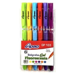Lapicero x 6 fluorescente gipao