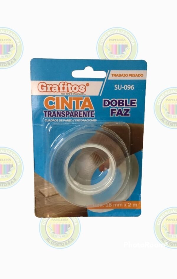 Cinta doble faz transparente fina gipao