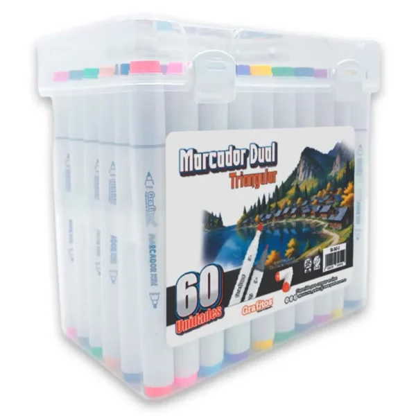 Marcador doble punta x 60 marker