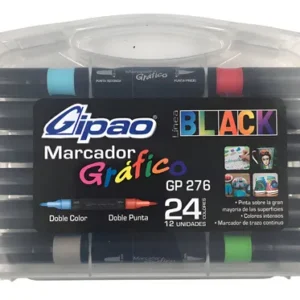 Marcador grafico x 12 d/p gipao black
