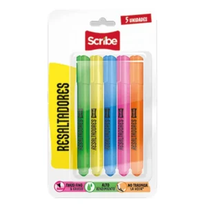 Resaltador scribe x 5 blister